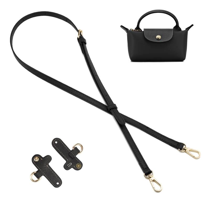 QIUTIMIY Leder-Handtaschengurt, Ersatz-Schultertaschengurte für Longchamp-Geldbörsen,Verstellbarer Crossbody-Schultergurt(Braun,Silber) von QIUTIMIY