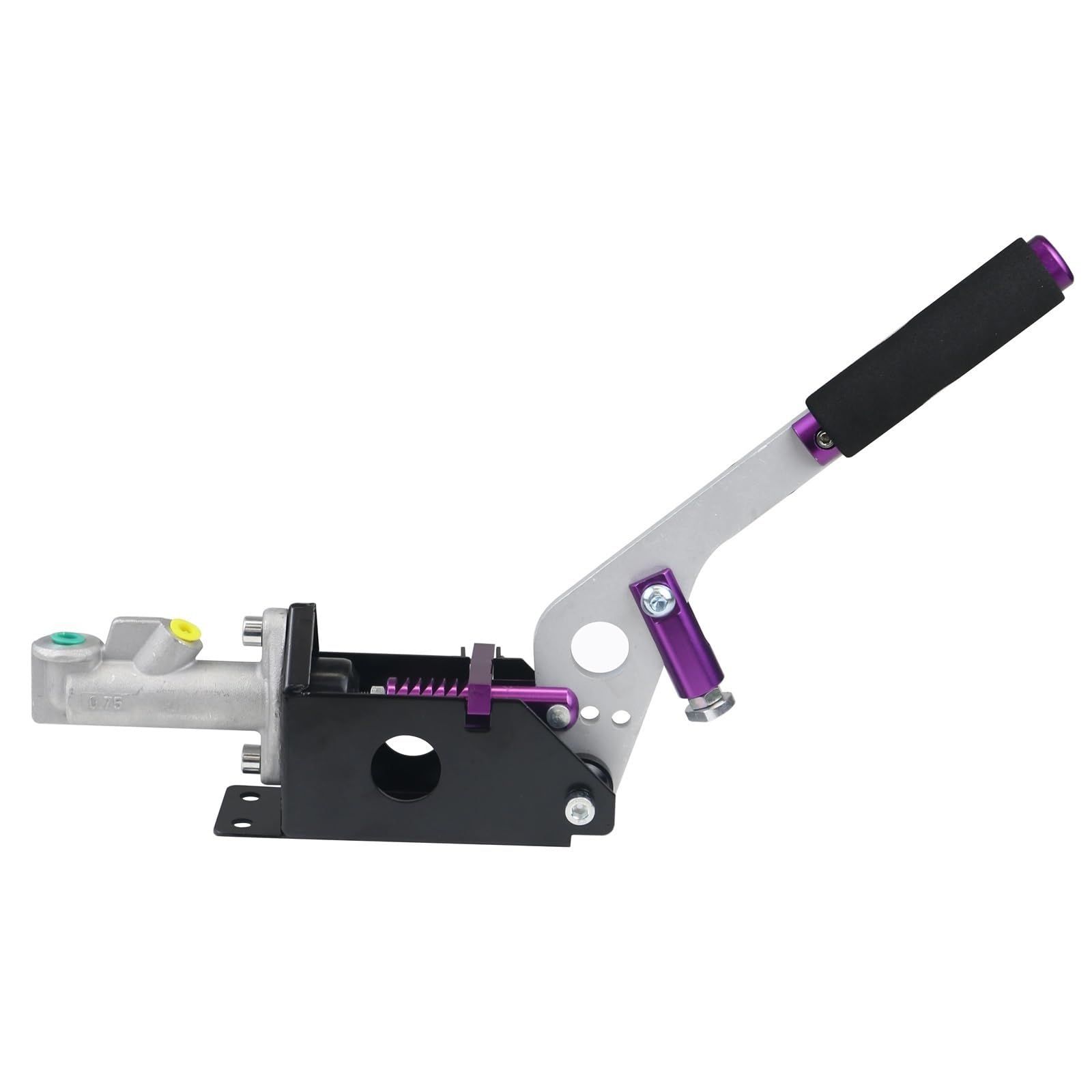 Auto Bremskolben Universal Racing Hydraulische Drift Handbremse Elektronische Bremse Handbremse Vertikal Horizontal Grip Feststellbremshebel(Purple) von QIUYMGFG