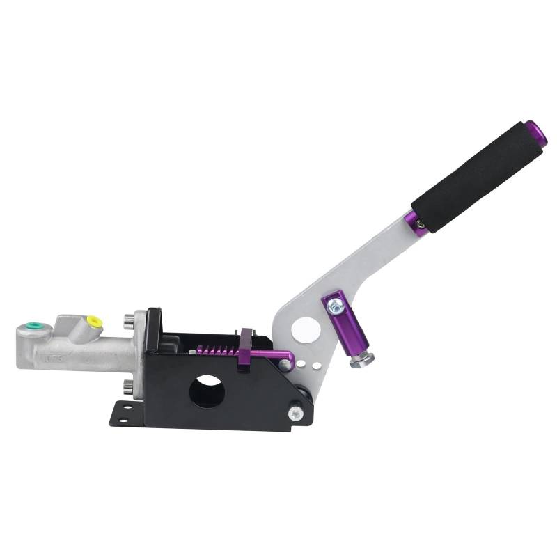 Auto Bremskolben Universal Racing Hydraulische Drift Handbremse Elektronische Bremse Handbremse Vertikal Horizontal Grip Feststellbremshebel(Purple) von QIUYMGFG