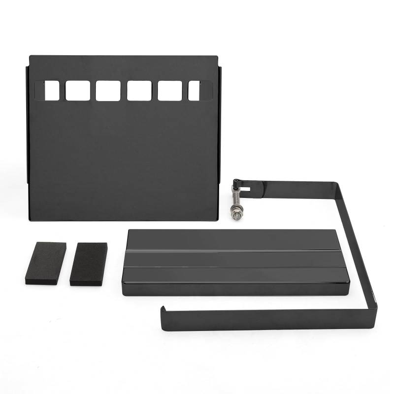 Motorrad Batterieabdeckung Motorrad-Batterieabdeckungssatz mit quadratischem Schlitz, passend für Harley Sportster XLH 1200 883 1991–1997, ersetzt OEM 66347–91 Seite Batterie Verkleidung Abdeckung(Set von QIUYMGFG