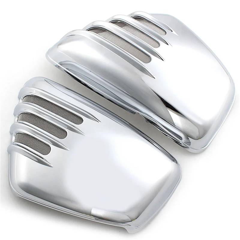 Motorrad Batterieabdeckung Motorrad Seitenverkleidung Batterieabdeckung L&R Batterieschutzplatte Passend für Yamaha Virago XV700 XV750 XV1000 XV1100 84+ Seite Batterie Verkleidung Abdeckung(Chrome B) von QIUYMGFG