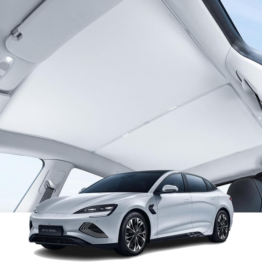 Auto Sonnenschutzdach für BYD Seal EV 2022-2025, Faltbarer Nano Eiskristall-Dachsonnenschutz aus wärmeisolierendem Glas, UV-beständig und durchhangfrei Auto Sonnenschutzdach für BYD Seal EV 2022-2025, Faltbarer Nano Eiskristall-Dachsonnenschutz aus wärmeisolierendem Glas, UV-beständig und durchhangfrei von QIUYU2024