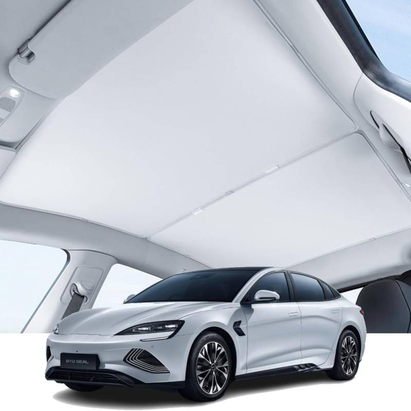 Auto Sonnenschutzdach für BYD Seal EV 2022-2025, Faltbarer Nano Eiskristall-Dachsonnenschutz aus wärmeisolierendem Glas, UV-beständig und durchhangfrei von QIUYU2024