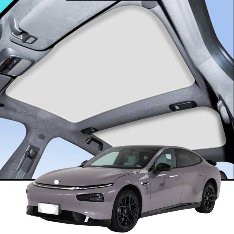 Auto Sonnenschutzdach für Xpeng P7 P7i 2023-2025, Faltbarer Nano Eiskristall-Dachsonnenschutz aus wärmeisolierendem Glas, UV-beständig und durchhangfrei von QIUYU2024