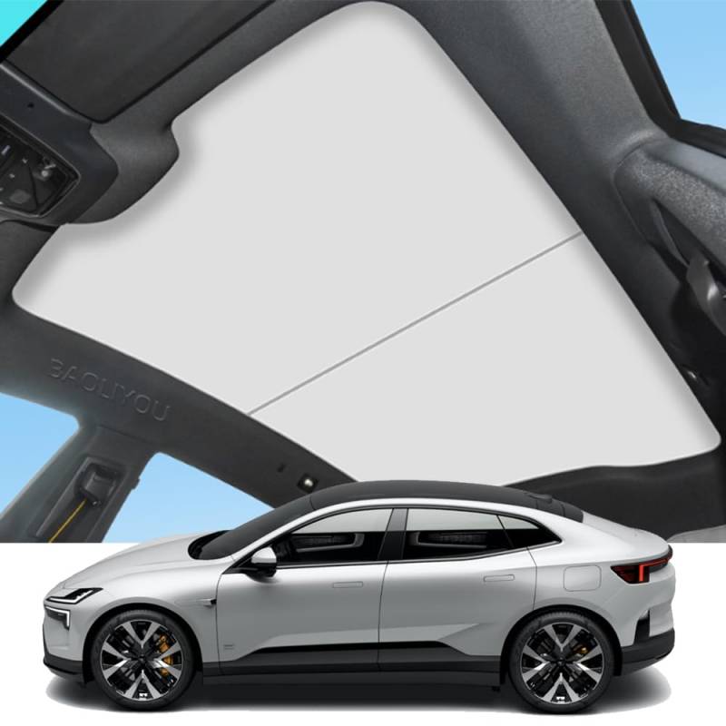 QIUYU2024 Auto Sonnenschutzdach für Polestar 4 2020-2025, Faltbarer Nano Eiskristall-Dachsonnenschutz aus wärmeisolierendem Glas, UV-beständig und durchhangfrei von QIUYU2024