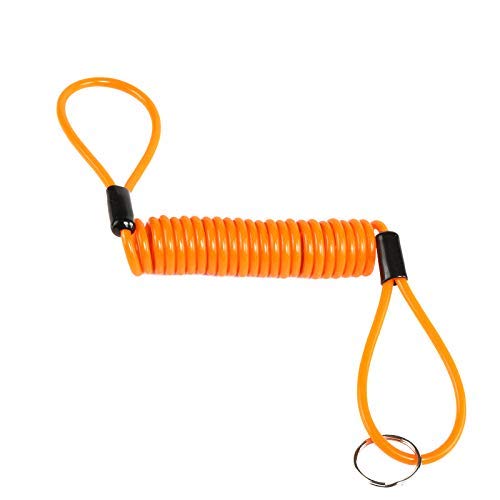Erinnerungskabel für Bremsscheibenschloß Kabel für Diebstahlschutz dehnbar bis 1, 265 m, Orange (MEHRWEG) von QIXINHANG