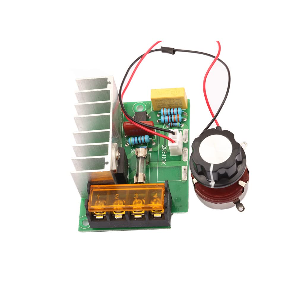 1 x 4000W SCR Elektrischer Spannungsregler 0-220V AC Motordrehzahlregler Drehzahlregler mit Temperatursicherung 1 x 4000W SCR Elektrischer Spannungsregler 0-220V AC Motordrehzahlregler Drehzahlregler mit Temperatursicherung von QIYQTIG