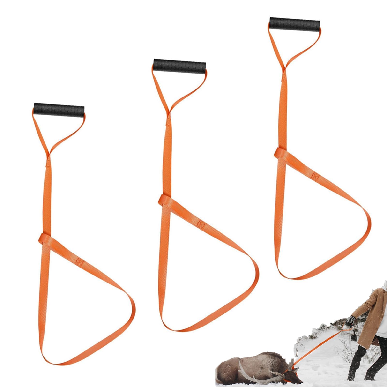 3 Stück Deer Drags Robuste rutschfest Bergehilfe Ziehgurt Deer Dragger Handle Pull Makes Dragging Easy Quick and Easy to Use Hunting Abschleppgurt für Sicherheit und Haltbarkeit-Orange 3 Stück Deer Drags Robuste rutschfest Bergehilfe Ziehgurt Deer Dragger Handle Pull Makes Dragging Easy Quick and Easy to Use Hunting Abschleppgurt für Sicherheit und Haltbarkeit-Orange von QJIRZB