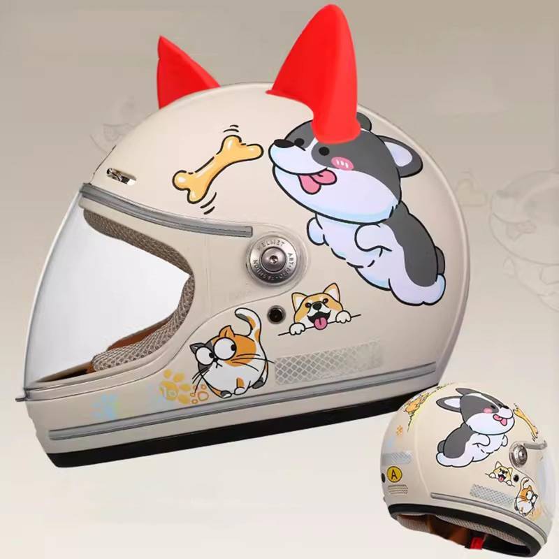 QJWMatic Kinder Motorrad Integralhelm Racing Motocross ATV Helm Jungen Mädchen Straße Elektro Moped Helm für 4-15 Jahre Kinder A,46-53CM von QJWMatic