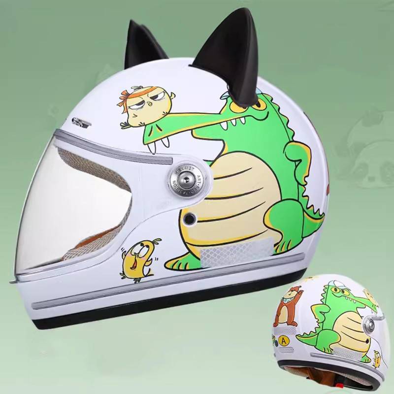 QJWMatic Kinder Motorrad Integralhelm Racing Motocross ATV Helm Jungen Mädchen Straße Elektro Moped Helm für 4-15 Jahre Kinder B,46-53CM von QJWMatic
