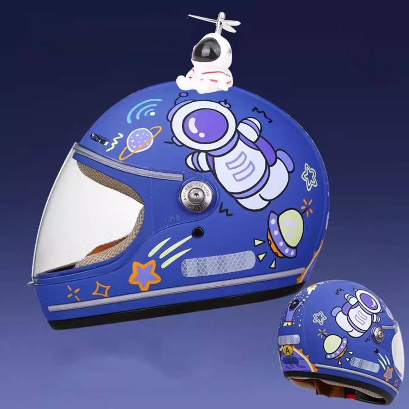 QJWMatic Kinder Motorrad Integralhelm Racing Motocross ATV Helm Jungen Mädchen Straße Elektro Moped Helm für 4-15 Jahre Kinder E,46-53CM von QJWMatic