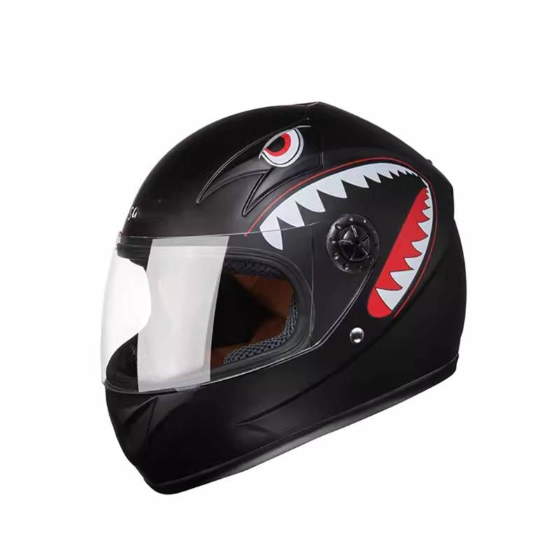 QJWMatic Kinder-Motorrad-Integralhelme Jungen Und Mädchen Leichter Street-Cruiser-ATV-Helm Mit Visier Für 2–10 Jahre C,48-52CM von QJWMatic