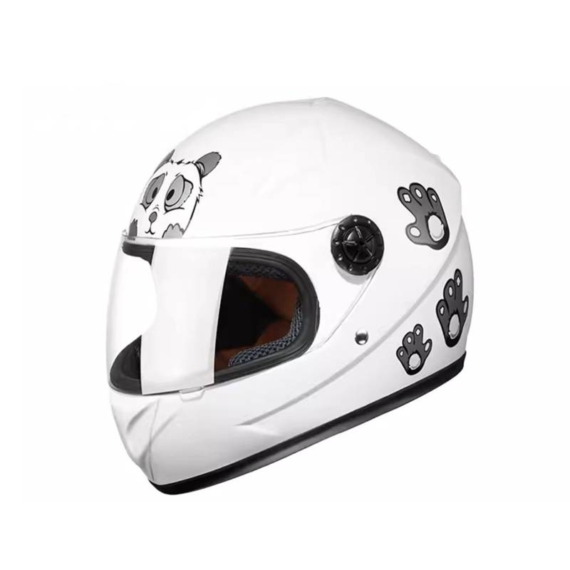 QJWMatic Kinder-Motorrad-Integralhelme Jungen Und Mädchen Leichter Street-Cruiser-ATV-Helm Mit Visier Für 2–10 Jahre E,48-52CM von QJWMatic
