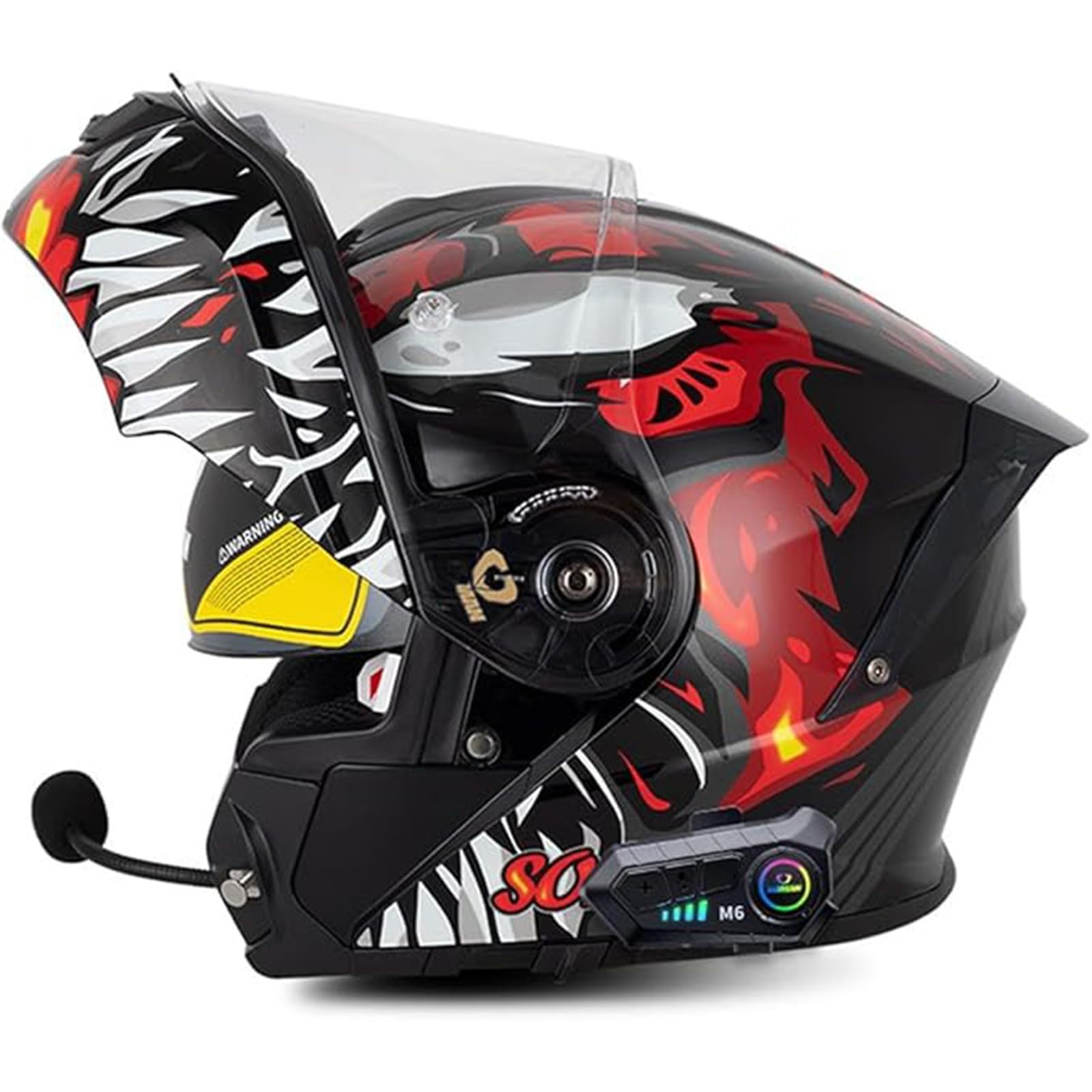 QJWMatic Klapphelm Mit Bluetooth Motorradhelm Integralhelm Damen Herren Mit Doppelvisier ECE Zertifiziert Integralhelm Flip Vollvisierhelm D,4XL67-68CM QJWMatic Klapphelm Mit Bluetooth Motorradhelm Integralhelm Damen Herren Mit Doppelvisier ECE Zertifiziert Integralhelm Flip Vollvisierhelm D,4XL67-68CM von QJWMatic