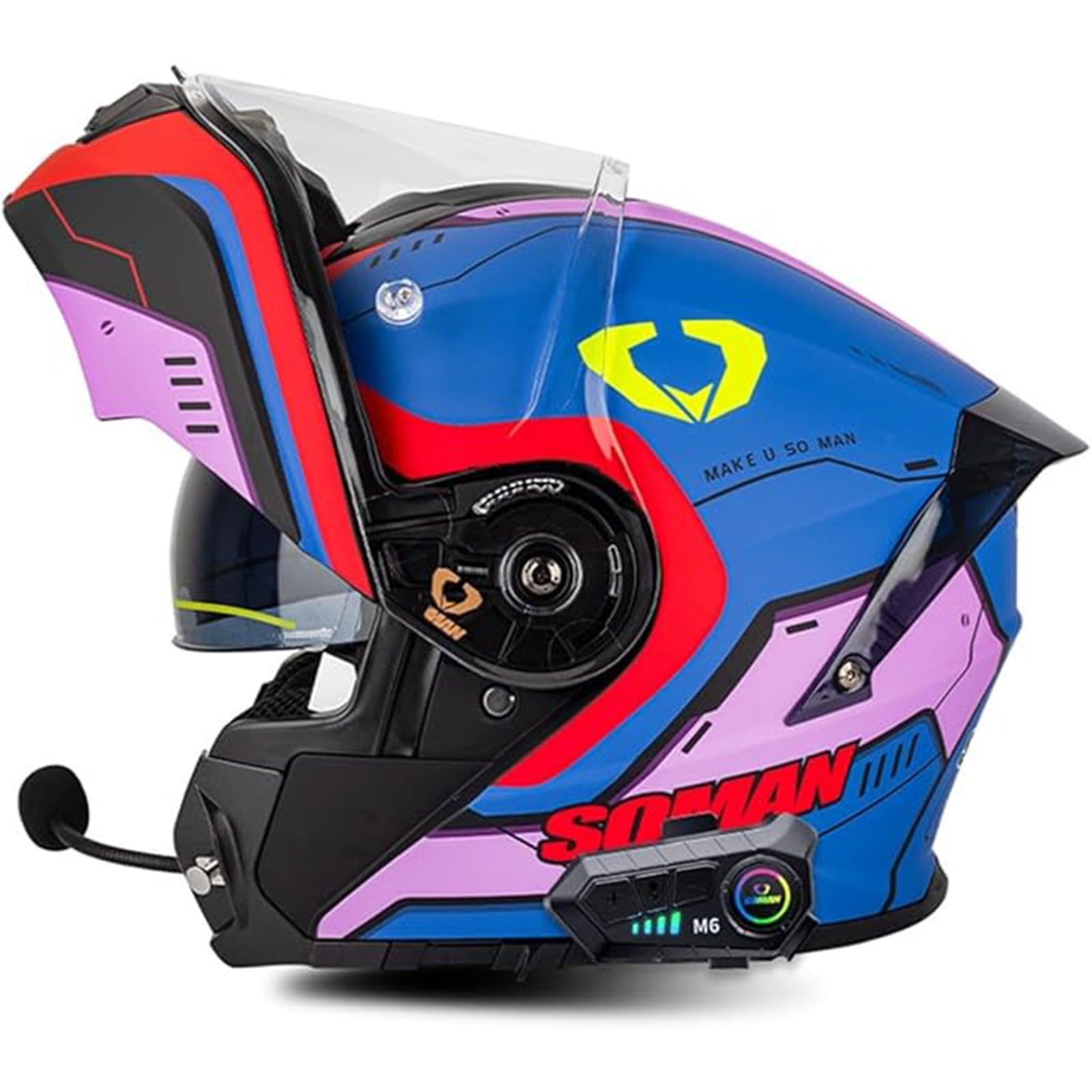 QJWMatic Klapphelm Mit Bluetooth Motorradhelm Integralhelm Damen Herren Mit Doppelvisier ECE Zertifiziert Integralhelm Flip Vollvisierhelm F,4XL67-68CM QJWMatic Klapphelm Mit Bluetooth Motorradhelm Integralhelm Damen Herren Mit Doppelvisier ECE Zertifiziert Integralhelm Flip Vollvisierhelm F,4XL67-68CM von QJWMatic