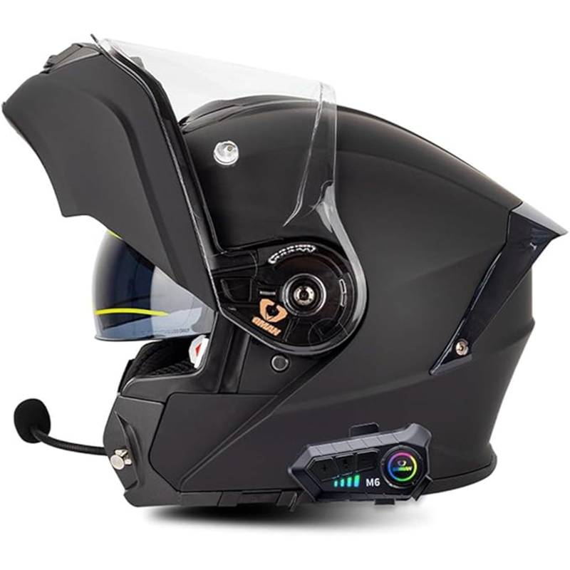 QJWMatic Klapphelm Mit Bluetooth Motorradhelm Integralhelm Damen Herren Mit Doppelvisier ECE Zertifiziert Integralhelm Flip Vollvisierhelm G,4XL67-68CM von QJWMatic