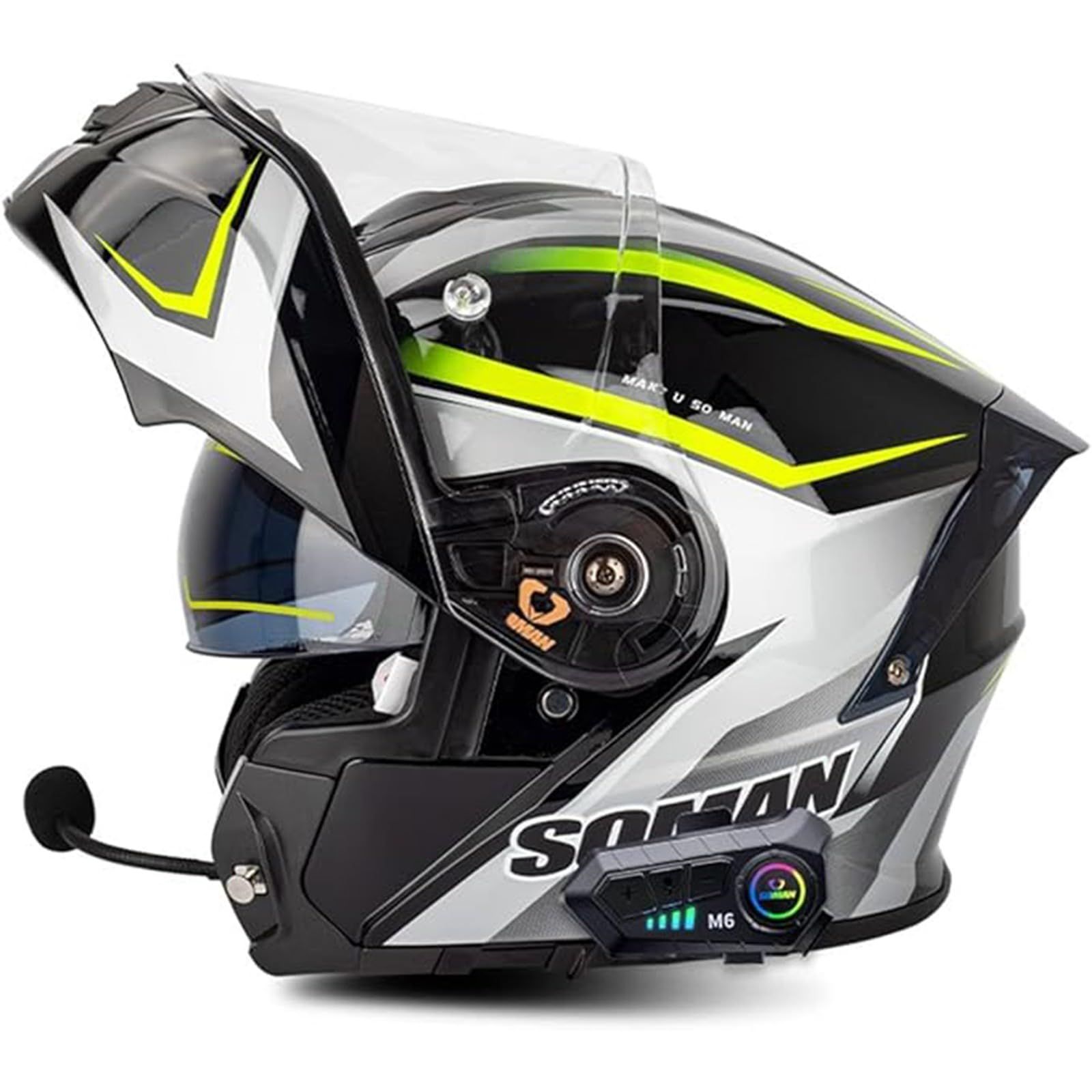 QJWMatic Klapphelm Mit Bluetooth Motorradhelm Integralhelm Damen Herren Mit Doppelvisier ECE Zertifiziert Integralhelm Flip Vollvisierhelm K,4XL67-68CM QJWMatic Klapphelm Mit Bluetooth Motorradhelm Integralhelm Damen Herren Mit Doppelvisier ECE Zertifiziert Integralhelm Flip Vollvisierhelm K,4XL67-68CM von QJWMatic