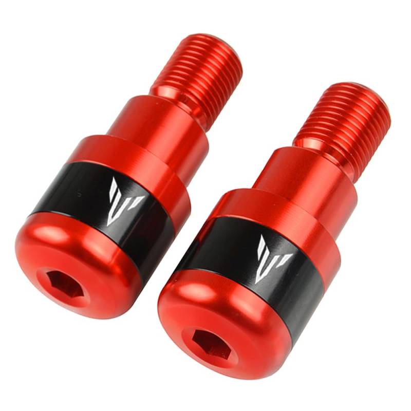 22mm 7/8'' Universal Motorrad Lenkerenden - 2Pcs CNC Aluminium Lenkergewicht Balance Stecker, Anti Vibration, Für MT07 MT09 MT03 MT01 MT10 MT10-SP - Rot von QJY-Motor Part-Store