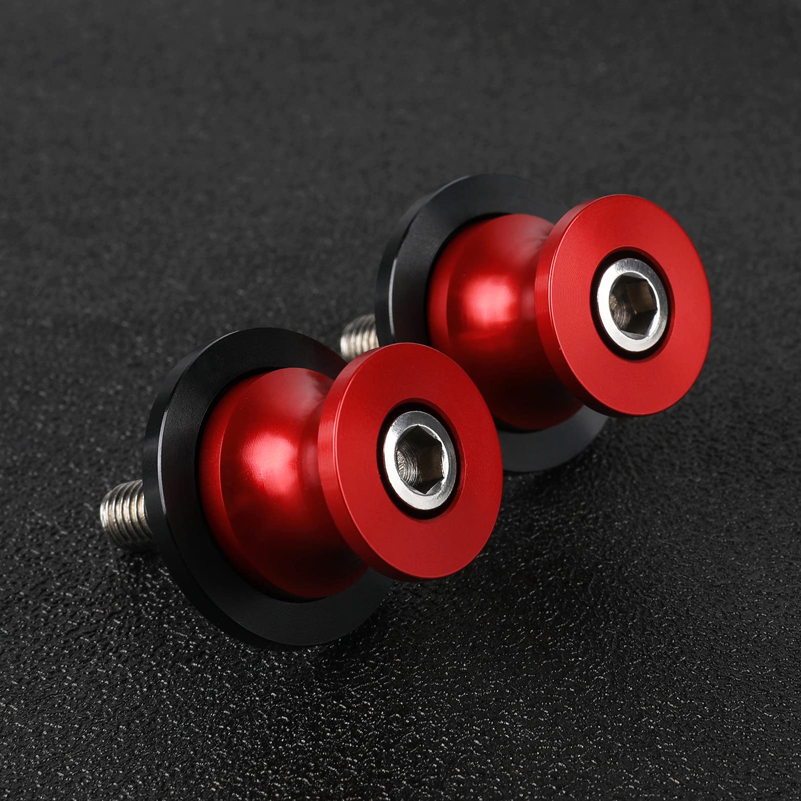 2pcs Montageständer Racingadapter M6 Bobbins CNC Ständeraufnahme Für Yamaha MT-03 MT03 2005-2019（Rot） von QJY-Motor Part-Store