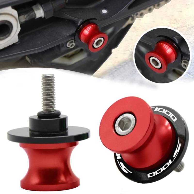 QJY-Motor Part-Store 2pcs Montageständer Racingadapter M8*1,5 Bobbins CNC Ständeraufnahme Für S1000R S1000RR S1000XR S1000RR HP4 2009-2015 2016 2017 2018 2019（Rot） von QJY-Motor Part-Store