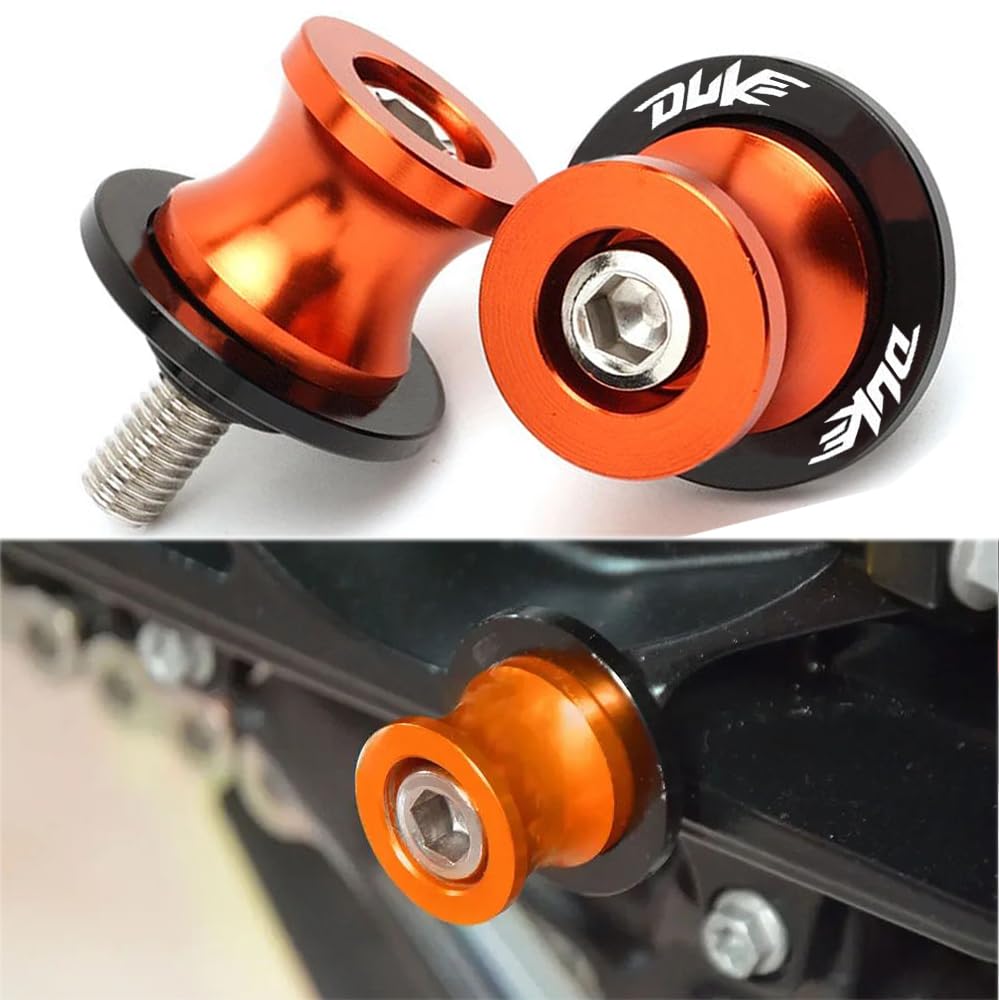 Duke Montageständer Racingadapter M10 10mm Bobbins Ständeraufnahme Für Duke 125 200 250 390 690 790 890 R 990690 Duke R /690 LC4 Supermoto LC4 Enduro /690 SMC（Orange） von QJY-Motor Part-Store