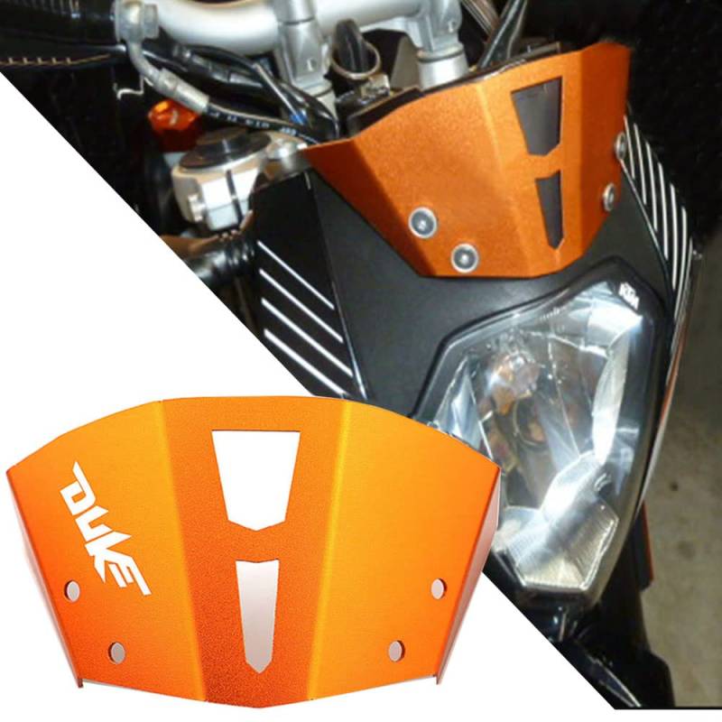 Duke 125 2024 2023 2022 Windschutzscheibe Aluminium Windshield für Duke 125 200 All Years Duke 390 2013 2014 2015 - Orange von QJY-Motor Part-Store
