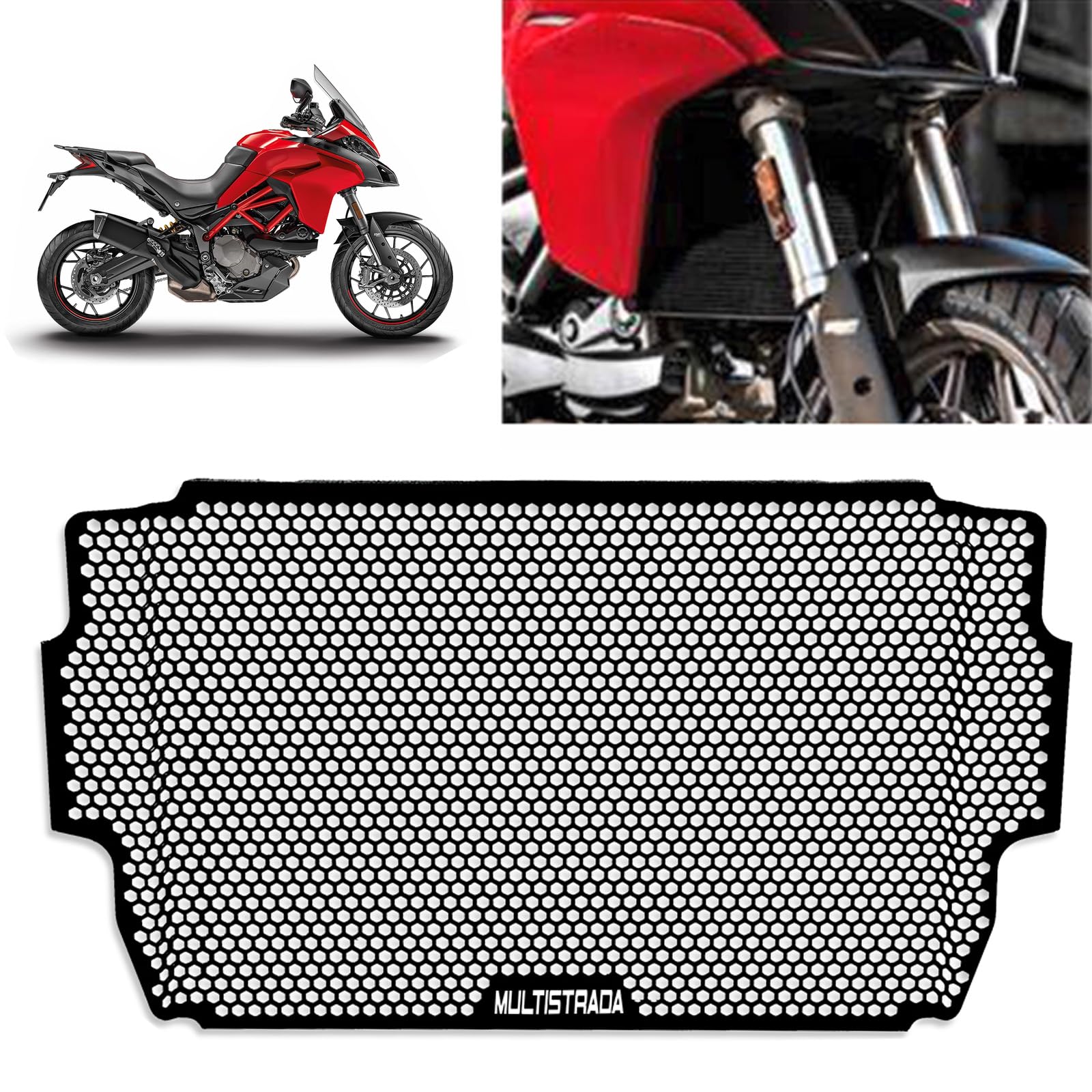 Moto Kühlerschutz Kühler Kühlerabdeckung für Multistrada 950 2017-2023 Multistrada 1260/S/Enduro/Pro 2018-2023 Multistrada 1200 2015-2018 von QJY-Motor Part-Store