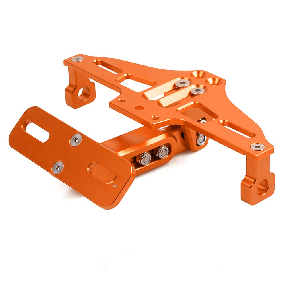 Universal Motorrad Lizenz Kennzeichenhalter Einstellbar für KTM 1290 RC390 RC200 1050 1090 1190 Adventure Duke 690 SMC GT 990 - Orange von QJY-Motor Part-Store