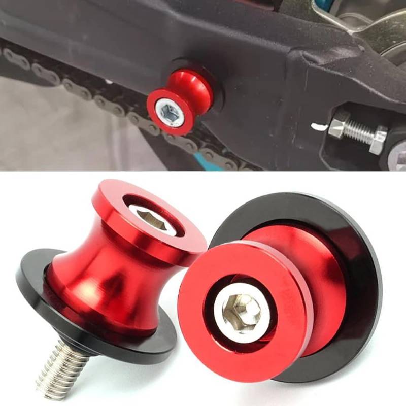 2pcs M8 Montageständer Racingadapter M8*1,5 Bobbins Ständeraufnahme Für SUZUKI V-STROM 650 1000 1050 SV650 Burgman 125 250 400 600 CBR125 CB250 CB400 CB500F CBR600 CB650R Ninja 400 Z800 Z1000 -Rot von QJY-Motor Part-Store