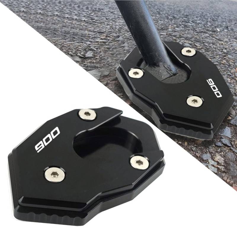 QJY-Motor Part-Store Seitenständer CNC Aluminium Kickstand Für Kawasaki Z650 Z900 Z900RS Z900SE Z800 Z1000 Ninja 650 ZX6R ZX10R 2017-2024 Schwarz Hinter von QJY-Motor Part-Store