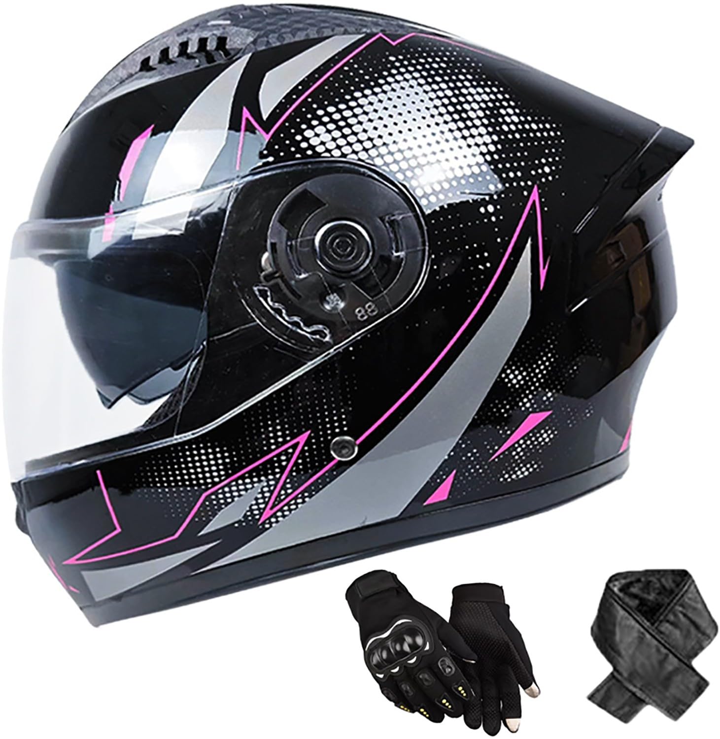 Integralhelm Erwachsene Motorradhelm mit Doppelvisier DOT/ECE Zertifiziert Scooter Mofa-Helm für Damen und Herren Rollerhelm, Größe: 58-62cm B Integralhelm Erwachsene Motorradhelm mit Doppelvisier DOT/ECE Zertifiziert Scooter Mofa-Helm für Damen und Herren Rollerhelm, Größe: 58-62cm B von QKBMFK