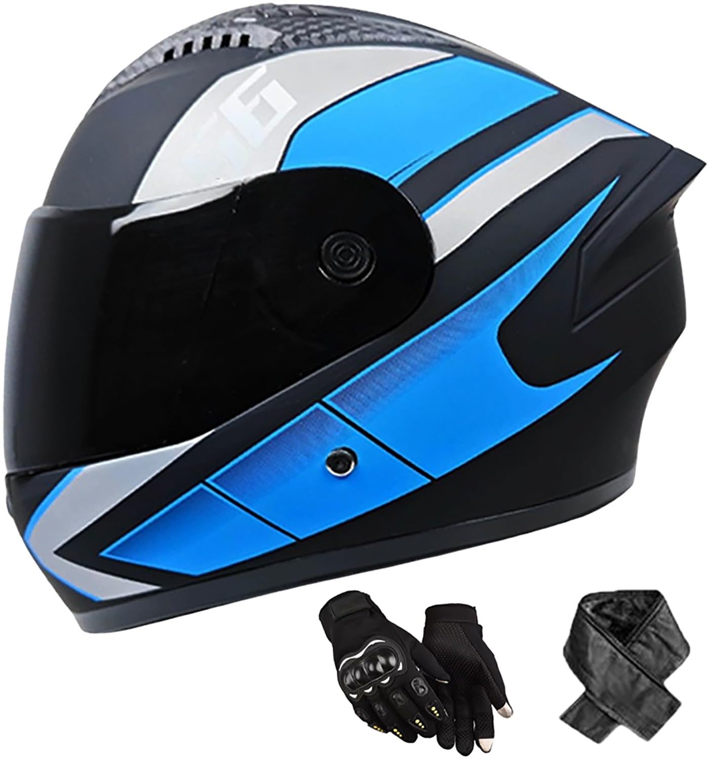Integralhelm Erwachsene Motorradhelm mit Doppelvisier DOT/ECE Zertifiziert Scooter Mofa-Helm für Damen und Herren Rollerhelm, Größe: 58-62cm C Integralhelm Erwachsene Motorradhelm mit Doppelvisier DOT/ECE Zertifiziert Scooter Mofa-Helm für Damen und Herren Rollerhelm, Größe: 58-62cm C von QKBMFK
