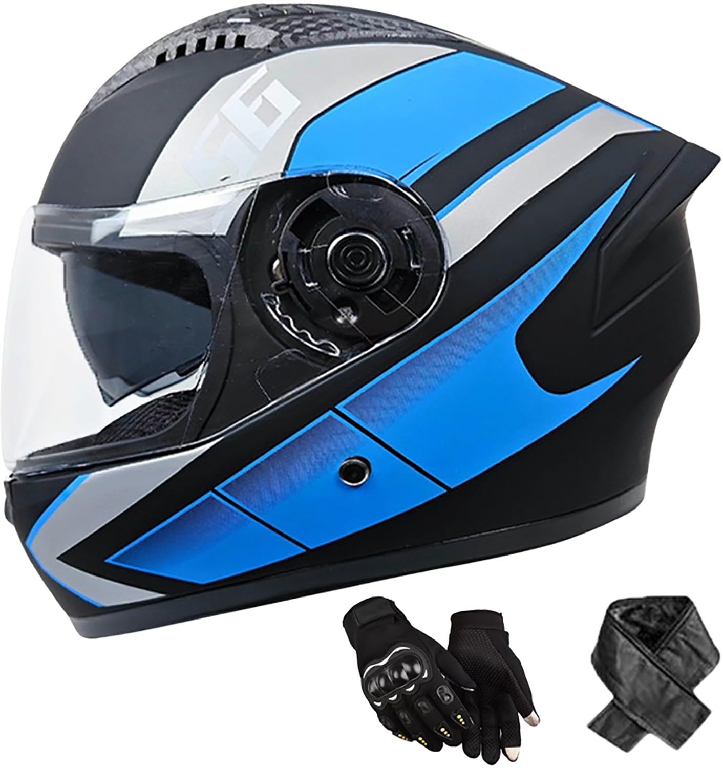Integralhelm Erwachsene Motorradhelm mit Doppelvisier DOT/ECE Zertifiziert Scooter Mofa-Helm für Damen und Herren Rollerhelm, Größe: 58-62cm D Integralhelm Erwachsene Motorradhelm mit Doppelvisier DOT/ECE Zertifiziert Scooter Mofa-Helm für Damen und Herren Rollerhelm, Größe: 58-62cm D von QKBMFK