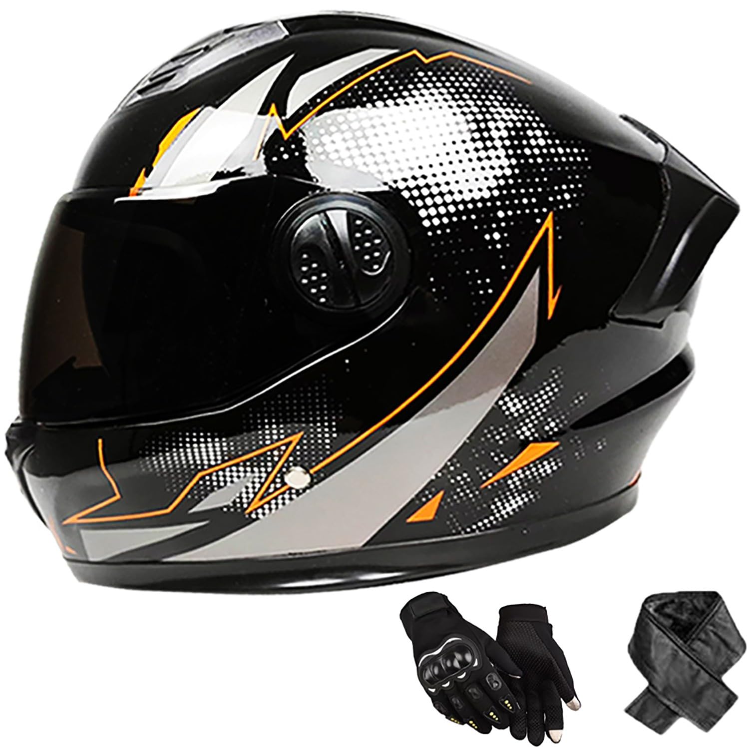 Integralhelm Erwachsene Motorradhelm mit Doppelvisier DOT/ECE Zertifiziert Scooter Mofa-Helm für Damen und Herren Rollerhelm, Größe: 58-62cm E Integralhelm Erwachsene Motorradhelm mit Doppelvisier DOT/ECE Zertifiziert Scooter Mofa-Helm für Damen und Herren Rollerhelm, Größe: 58-62cm E von QKBMFK