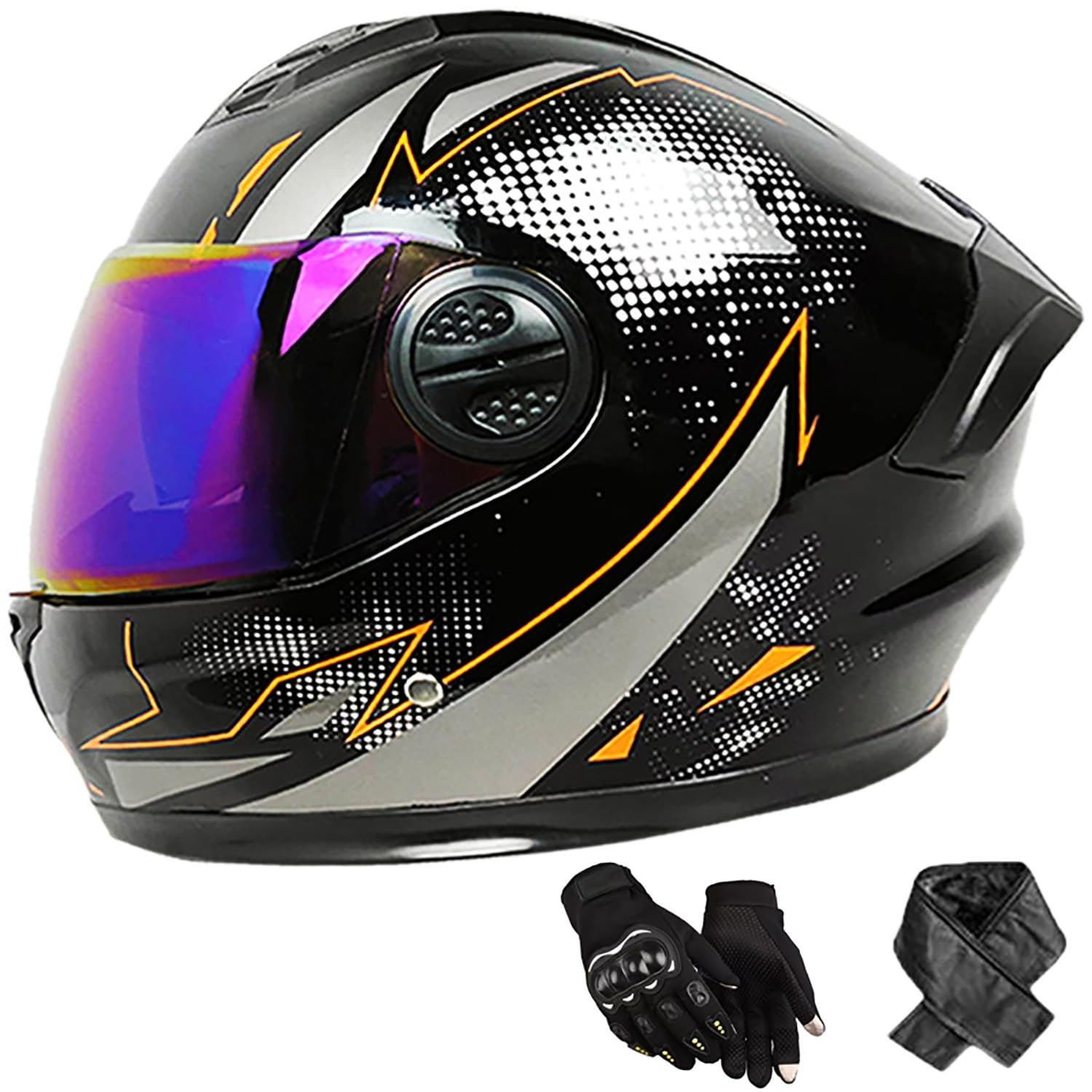 Integralhelm Erwachsene Motorradhelm mit Doppelvisier DOT/ECE Zertifiziert Scooter Mofa-Helm für Damen und Herren Rollerhelm, Größe: 58-62cm G Integralhelm Erwachsene Motorradhelm mit Doppelvisier DOT/ECE Zertifiziert Scooter Mofa-Helm für Damen und Herren Rollerhelm, Größe: 58-62cm G von QKBMFK