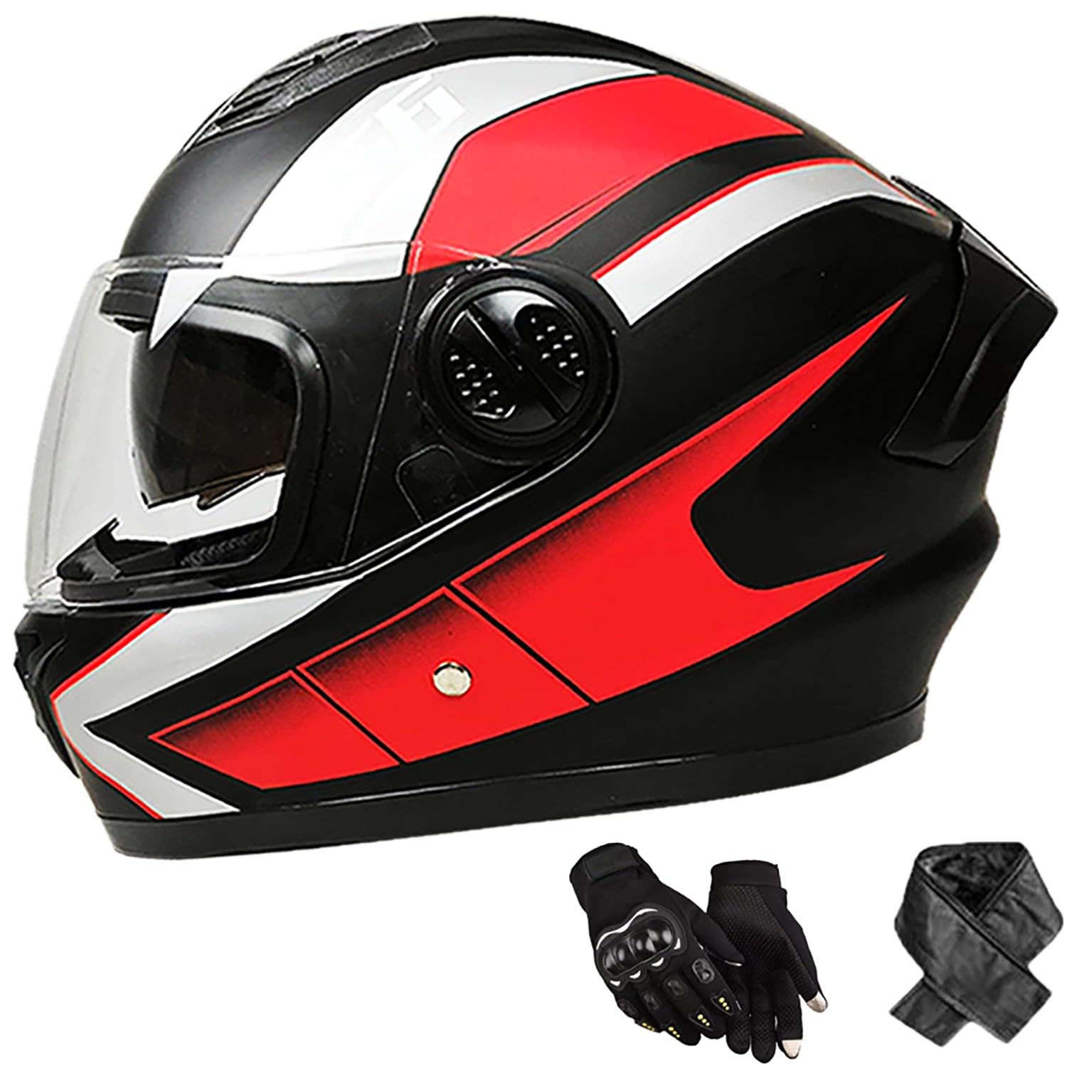Integralhelm Erwachsene Motorradhelm mit Doppelvisier DOT/ECE Zertifiziert Scooter Mofa-Helm für Damen und Herren Rollerhelm, Größe: 58-62cm K Integralhelm Erwachsene Motorradhelm mit Doppelvisier DOT/ECE Zertifiziert Scooter Mofa-Helm für Damen und Herren Rollerhelm, Größe: 58-62cm K von QKBMFK
