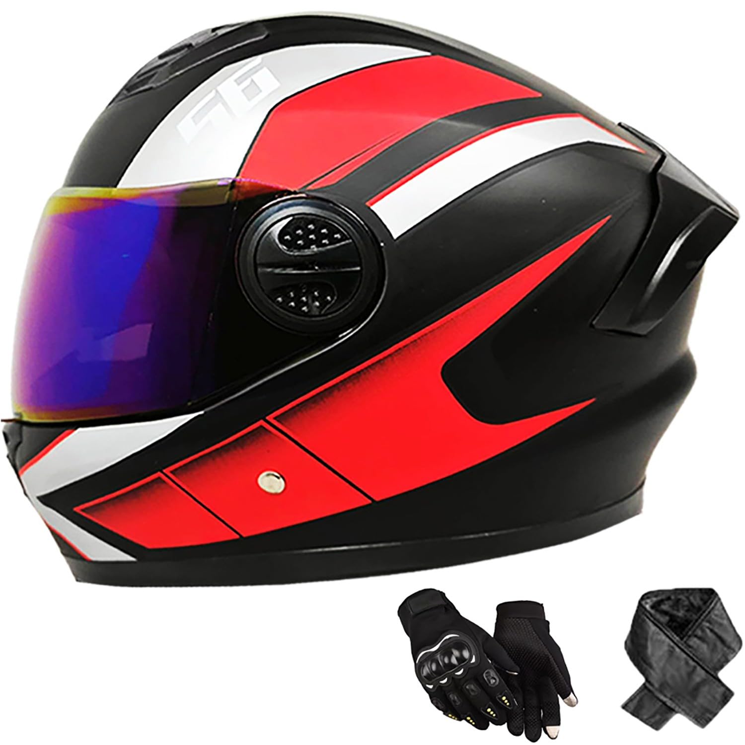 Integralhelm Erwachsene Motorradhelm mit Doppelvisier DOT/ECE Zertifiziert Scooter Mofa-Helm für Damen und Herren Rollerhelm, Größe: 58-62cm M Integralhelm Erwachsene Motorradhelm mit Doppelvisier DOT/ECE Zertifiziert Scooter Mofa-Helm für Damen und Herren Rollerhelm, Größe: 58-62cm M von QKBMFK