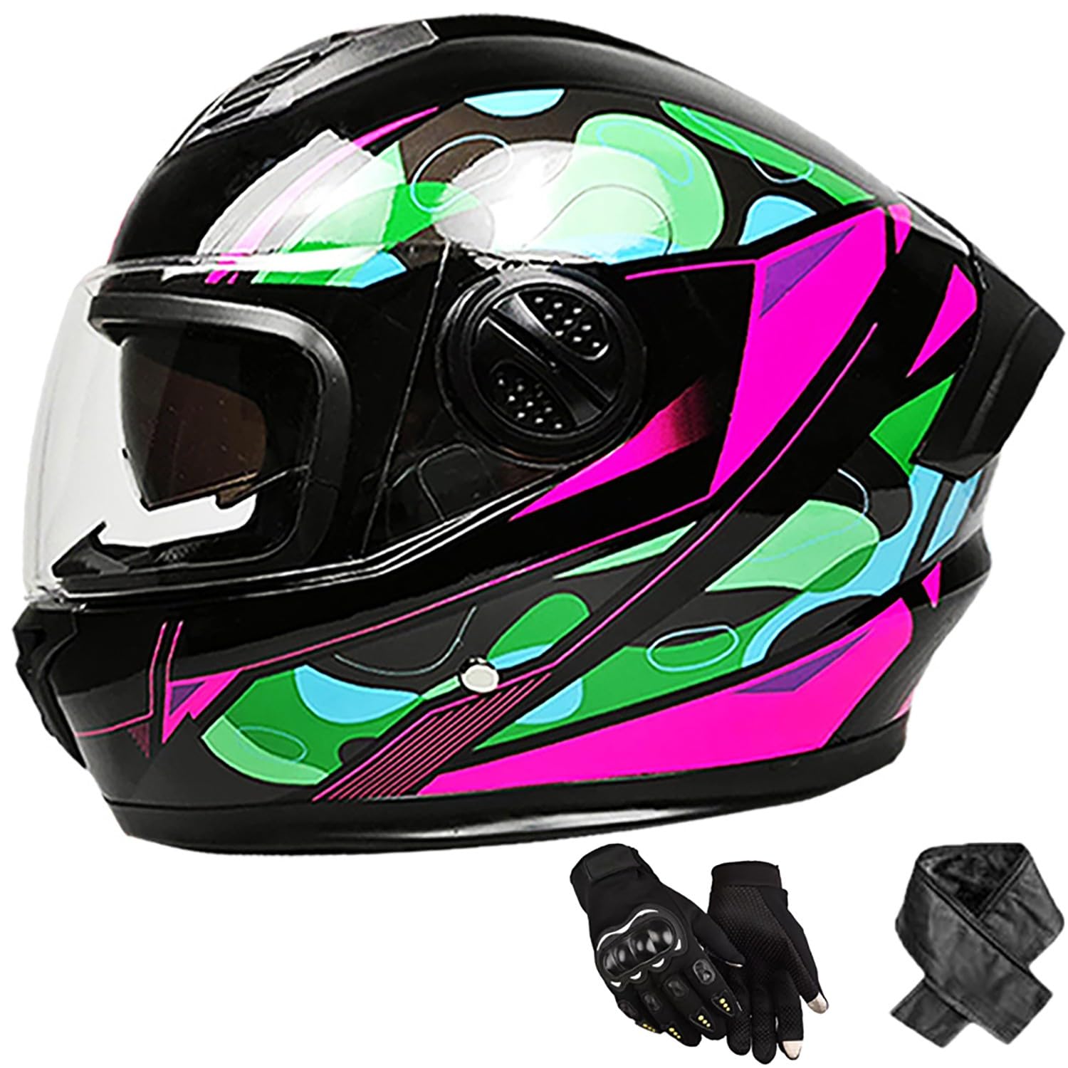 Integralhelm Erwachsene Motorradhelm mit Doppelvisier DOT/ECE Zertifiziert Scooter Mofa-Helm für Damen und Herren Rollerhelm, Größe: 58-62cm Q Integralhelm Erwachsene Motorradhelm mit Doppelvisier DOT/ECE Zertifiziert Scooter Mofa-Helm für Damen und Herren Rollerhelm, Größe: 58-62cm Q von QKBMFK