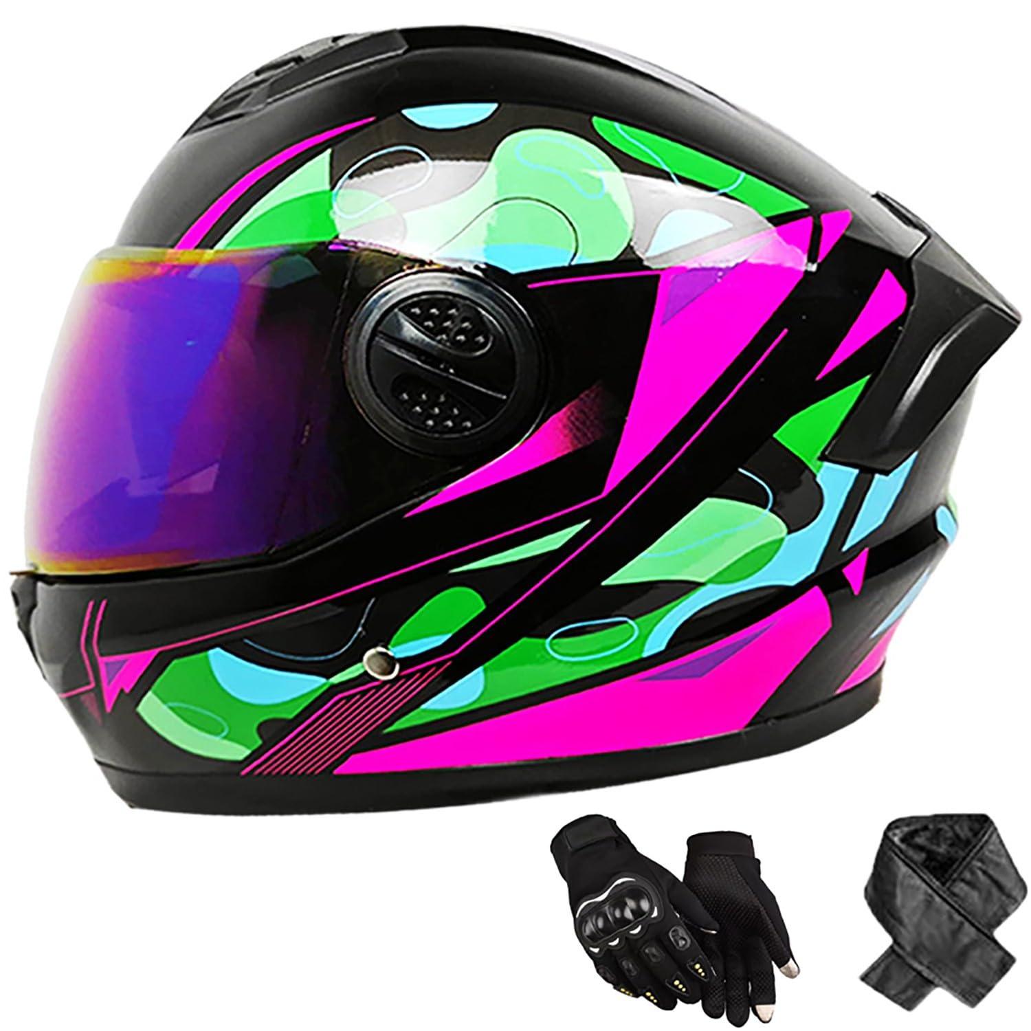 Integralhelm Erwachsene Motorradhelm mit Doppelvisier DOT/ECE Zertifiziert Scooter Mofa-Helm für Damen und Herren Rollerhelm, Größe: 58-62cm S Integralhelm Erwachsene Motorradhelm mit Doppelvisier DOT/ECE Zertifiziert Scooter Mofa-Helm für Damen und Herren Rollerhelm, Größe: 58-62cm S von QKBMFK