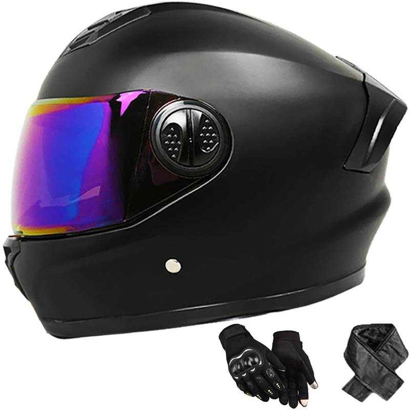 Integralhelm Erwachsene Motorradhelm mit Doppelvisier DOT/ECE Zertifiziert Scooter Mofa-Helm für Damen und Herren Rollerhelm, Größe: 58-62cm V von QKBMFK