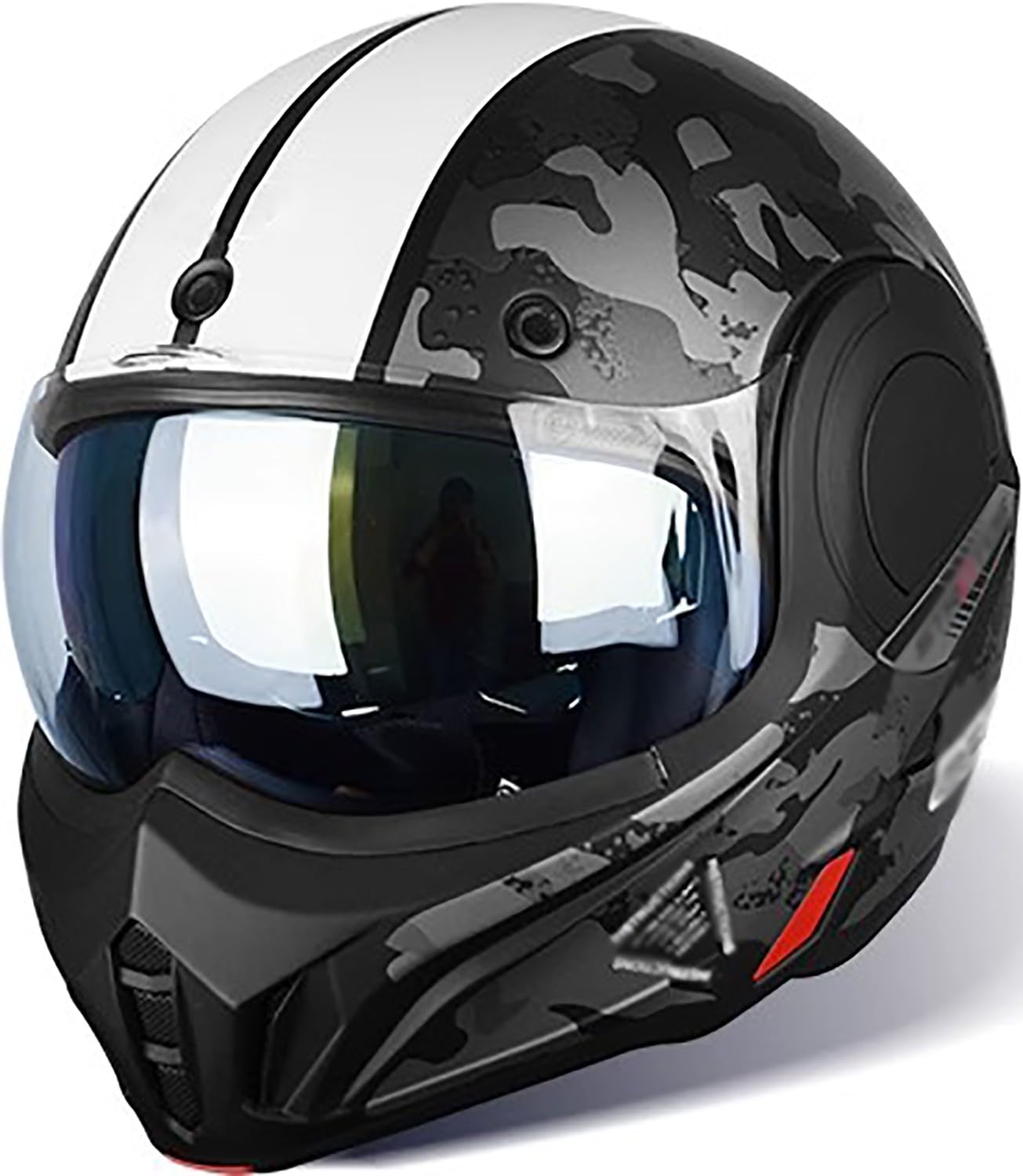 Klapphelm Motorrad Helm mit Doppelvisier ECE-Zugelassener Modular Motorradhelm A,L=58-59cm Klapphelm Motorrad Helm mit Doppelvisier ECE-Zugelassener Modular Motorradhelm A,L=58-59cm von QKBMFK