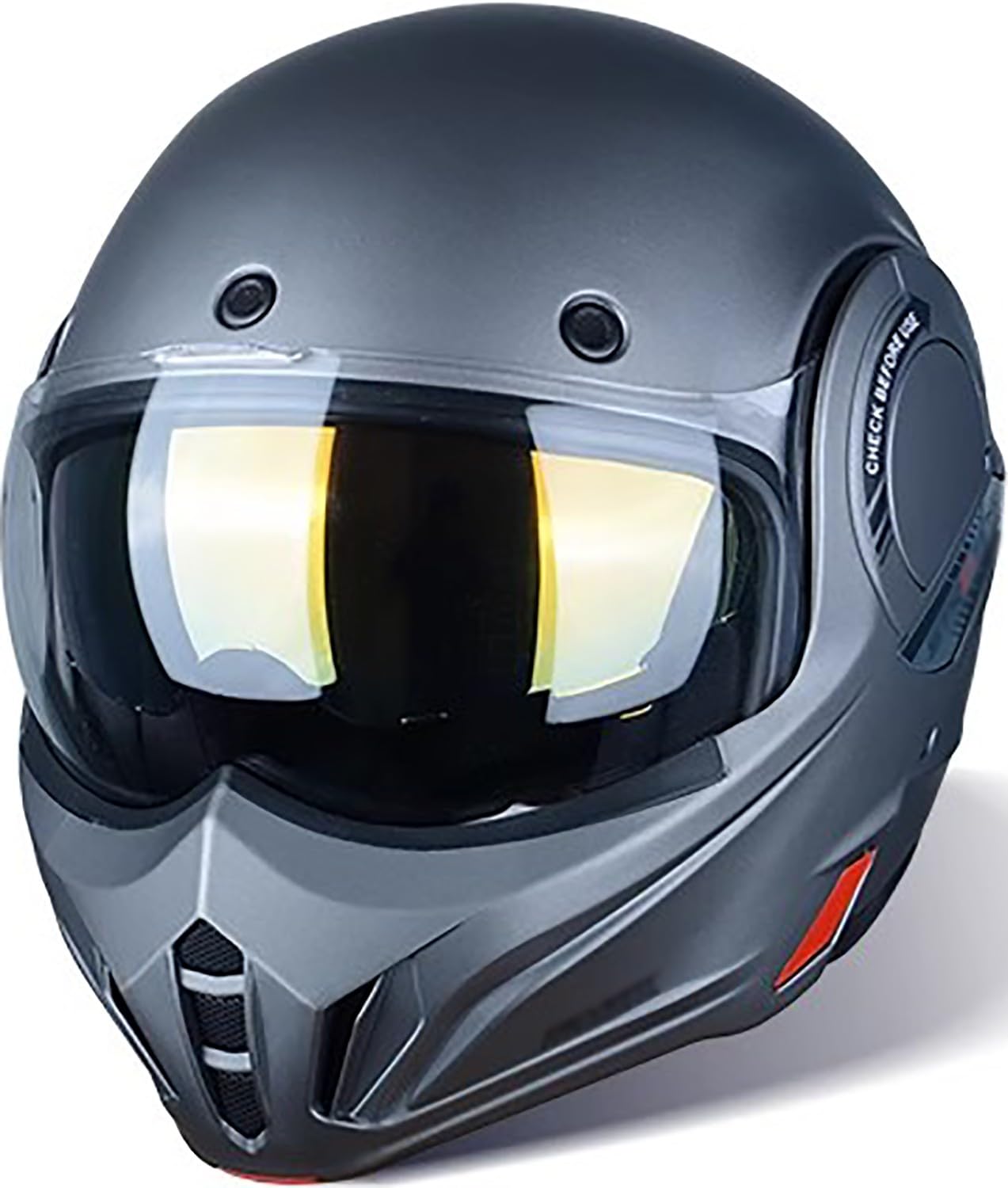 Klapphelm Motorrad Helm mit Doppelvisier ECE-Zugelassener Modular Motorradhelm C,XXL=62cm Klapphelm Motorrad Helm mit Doppelvisier ECE-Zugelassener Modular Motorradhelm C,XXL=62cm von QKBMFK
