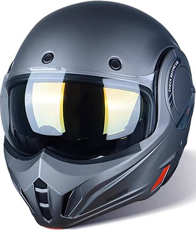 Klapphelm Motorrad Helm mit Doppelvisier ECE-Zugelassener Modular Motorradhelm C,XXL=62cm von QKBMFK