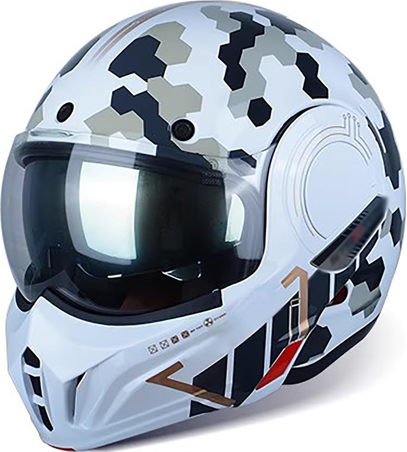 Klapphelm Motorrad Helm mit Doppelvisier ECE-Zugelassener Modular Motorradhelm E,M=56-57cm Klapphelm Motorrad Helm mit Doppelvisier ECE-Zugelassener Modular Motorradhelm E,M=56-57cm von QKBMFK