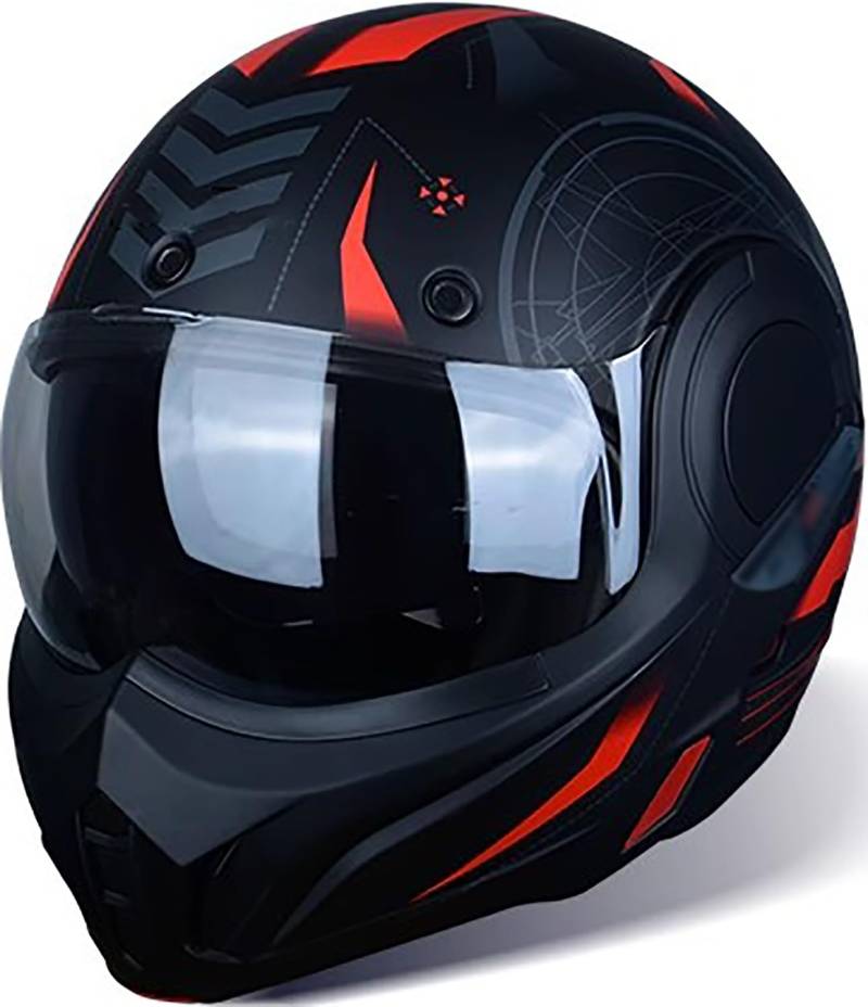 Klapphelm Motorrad Helm mit Doppelvisier ECE-Zugelassener Modular Motorradhelm G,XXL=62cm von QKBMFK