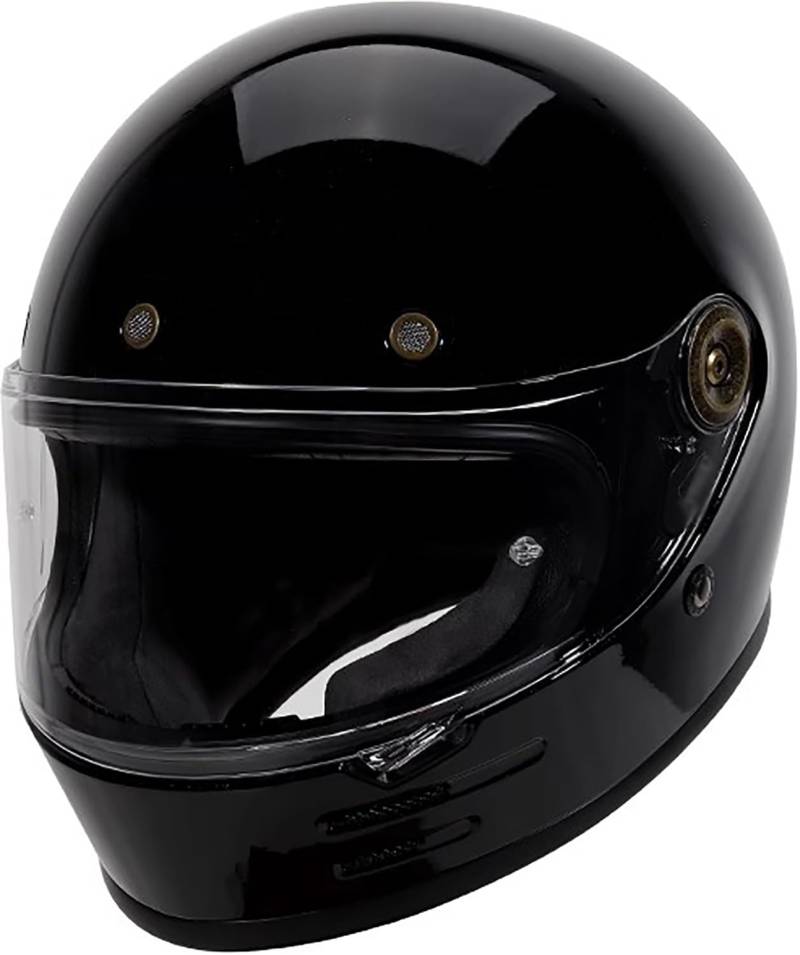 Retro Motorradhelm Integralhelme mit Visier, DOT/ECE-Zulassung Full Face Helme Scooter Mofa-Helm Jethelme G,XL=59-60cm von QKBMFK