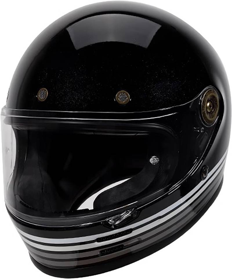 Retro Motorradhelm Integralhelme mit Visier, DOT/ECE-Zulassung Full Face Helme Scooter Mofa-Helm Jethelme J,3XL=63-64cm von QKBMFK