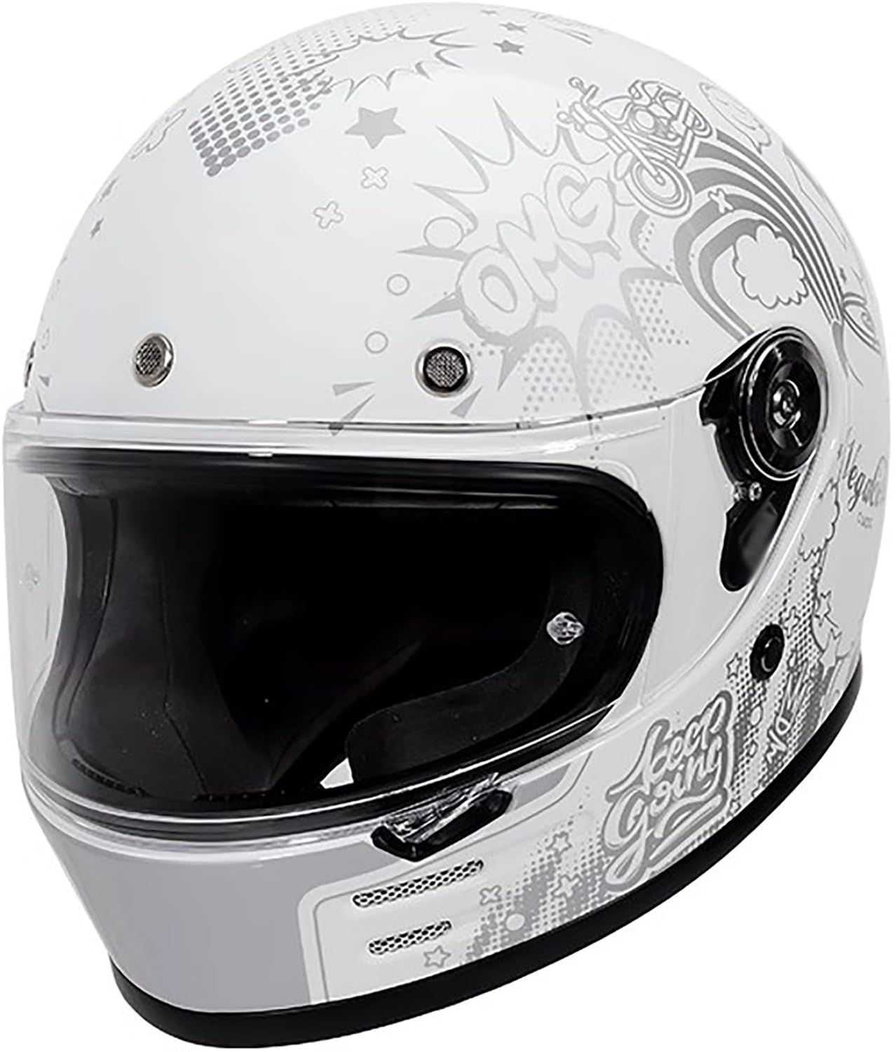 Retro Motorradhelm Integralhelme mit Visier, DOT/ECE-Zulassung Full Face Helme Scooter Mofa-Helm Jethelme P,4XL=64-65cm Retro Motorradhelm Integralhelme mit Visier, DOT/ECE-Zulassung Full Face Helme Scooter Mofa-Helm Jethelme P,4XL=64-65cm von QKBMFK