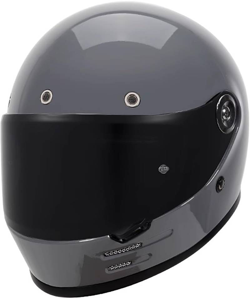 Retro Motorradhelm Integralhelme mit Visier, Motorrad Jethelme DOT/ECE-Zulassung Erwachsene Mode Motorradhelm D,2XL=61-62cm von QKBMFK