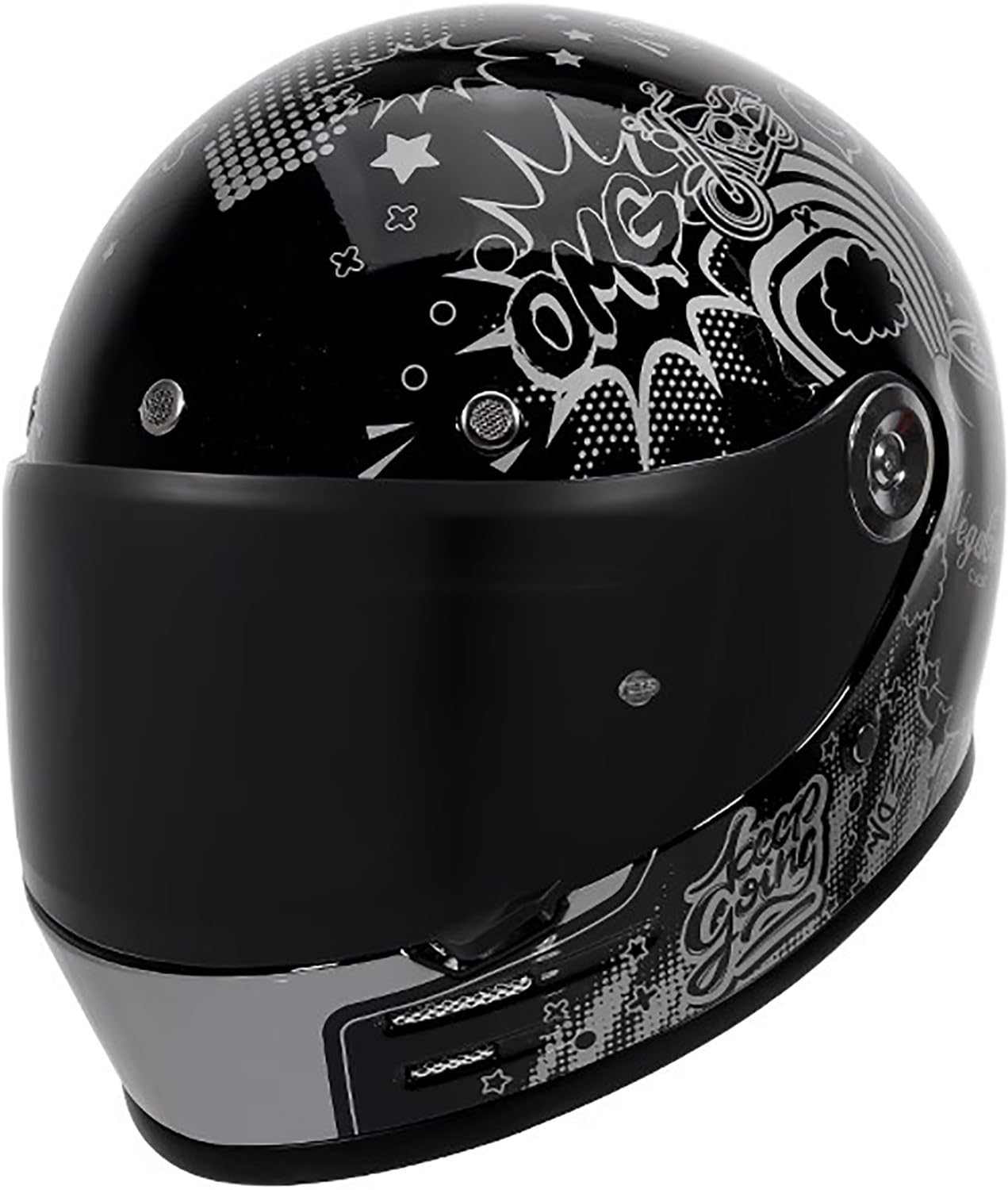 Retro Motorradhelm Integralhelme mit Visier, Motorrad Jethelme DOT/ECE-Zulassung Erwachsene Mode Motorradhelm R,3XL=63-64cm Retro Motorradhelm Integralhelme mit Visier, Motorrad Jethelme DOT/ECE-Zulassung Erwachsene Mode Motorradhelm R,3XL=63-64cm von QKBMFK
